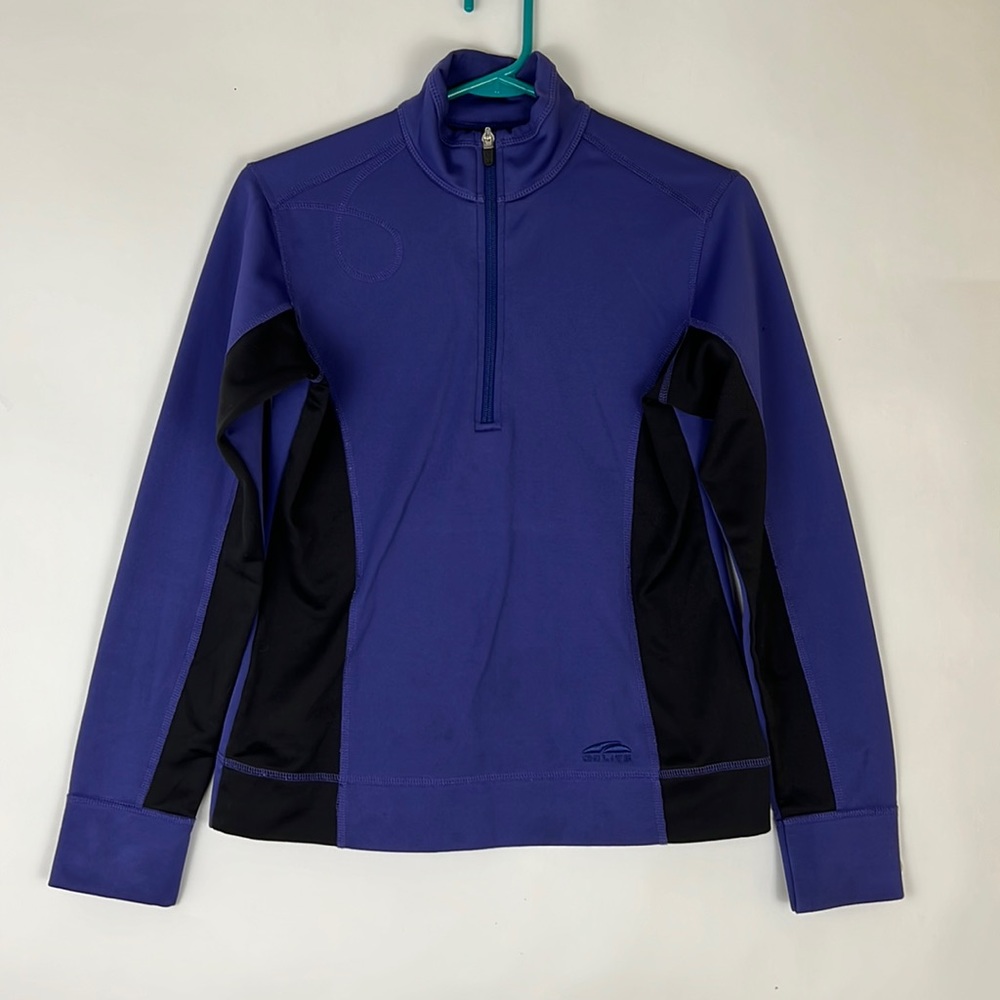 GoLite pullover Sweatshirt jacket with 1/2 zip in purple and black XS